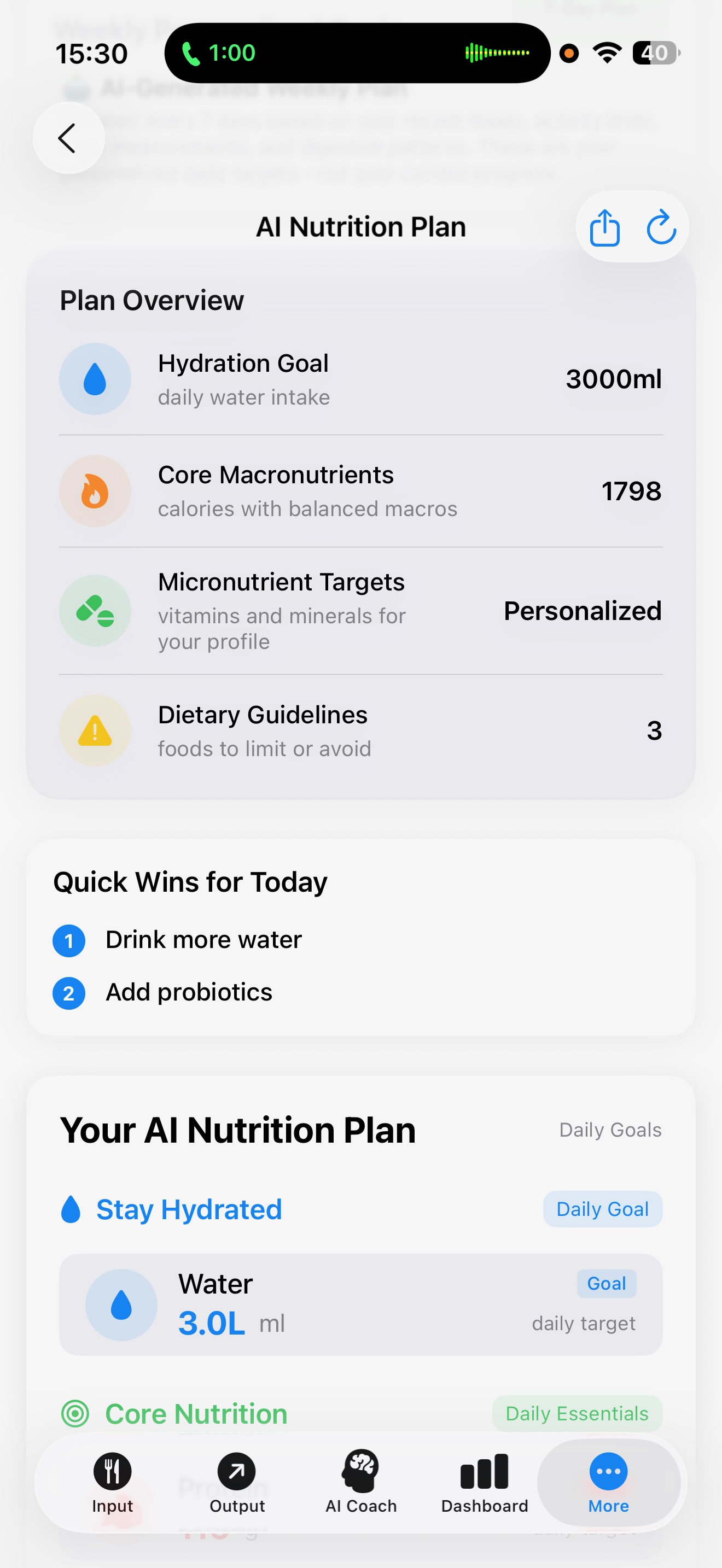 AI Nutrition Plan